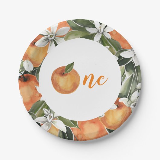 我々のリトルかわいこちゃんは1つのプレートかわいこちゃん最初の誕生日 ペーパープレート (正面)