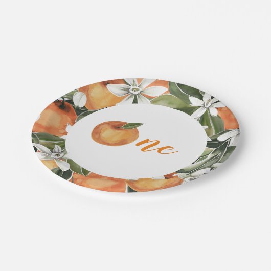 我々のリトルかわいこちゃんは1つのプレートかわいこちゃん最初の誕生日 ペーパープレート (アングル)