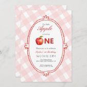 我々のリトルアップルファースト誕生日招待状 サンキューカード (正面/裏面)