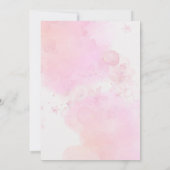 我々のリトルカボキンピンク金ゴールドフローラ最初の誕生日 招待状 (裏面)