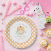 我々のリトルカボチャの最初の誕生日フローラプレイド ペーパープレート (パーティー)
