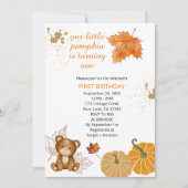 我々のリトルカボチャは1枚の秋葉の写真を回している 招待状 (正面)