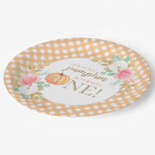 我々のリトルカボチャフローラの最初の誕生日 ペーパープレート (アングル)