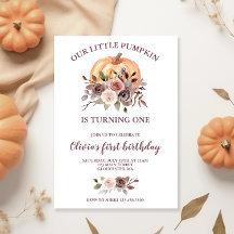 我々のリトルカボチャ秋フローラ最初の誕生日インビ