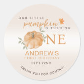 我々のリトルカボチャ秋秋第1の誕生日 ラウンドシール (正面)