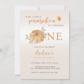 我々のリトルカボチャ秋秋第1の誕生日 招待状 (正面)