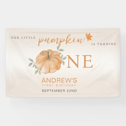 我々のリトルカボチャ秋秋第1の誕生日 横断幕 (横)