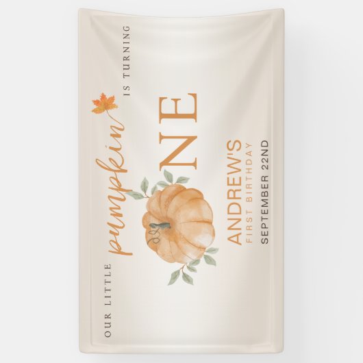 我々のリトルカボチャ秋秋第1の誕生日 横断幕 (縦)