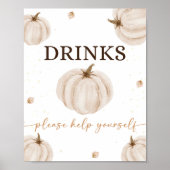 我々のリトルカボチャ誕生日ドリンクバーの看板 ポスター (正面)