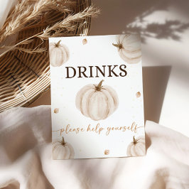 我々のリトルカボチャ誕生日ドリンクバーの看板 ポスター