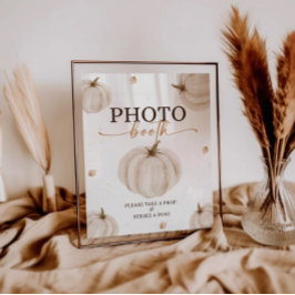 我々のリトルカボチャ誕生日フォトブースサイン ポスター