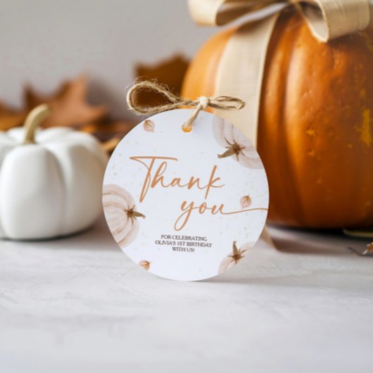 我々のリトルカボチャ誕生日ラウンド フェイバータグ