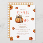 我々のリトルカボプキンファースト誕生日バウンドカボプキン 招待状 (正面/裏面)