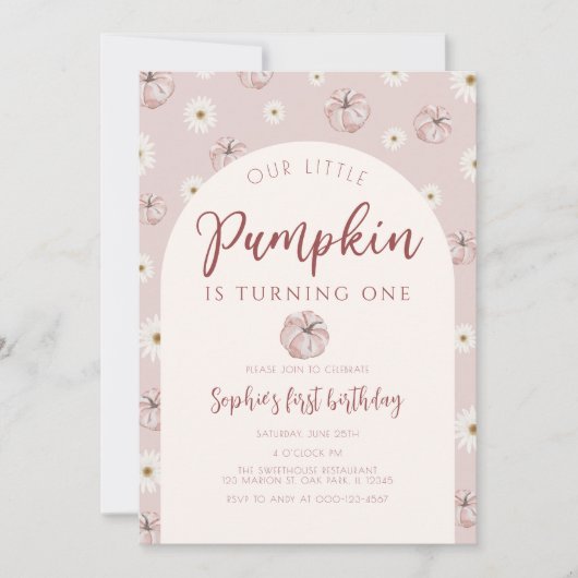 我々のリトルカンプキンファースト誕生日 招待状 (正面)