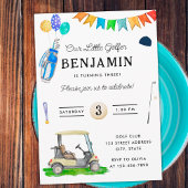 我々のリトルゴルファーのブルーカートハットキッズゴルフ誕生日 招待状