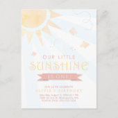 我々のリトルサンシャインウォーターカラーバタフライ誕生日 ポストカード (正面)