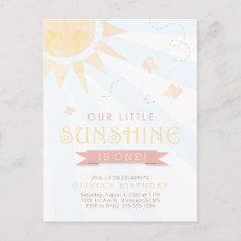 我々のリトルサンシャインウォーターカラーバタフライ誕生日 ポストカード