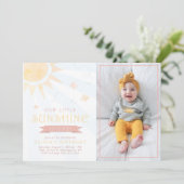 我々のリトルサンシャインウォーターカラーバタフライ誕生日 招待状 (スタンド正面)