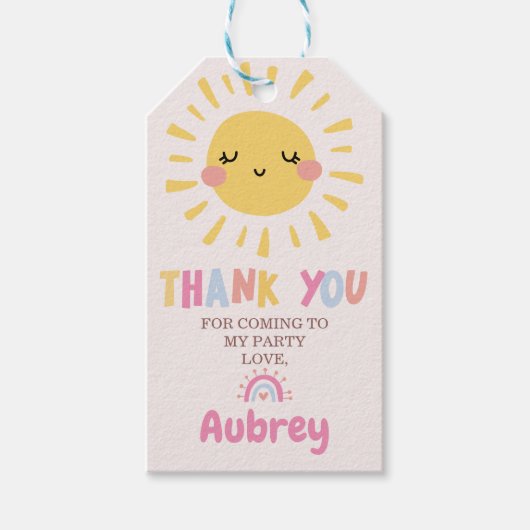 我々のリトルサンシャイン誕生日サンキュー ギフトタグ (正面)