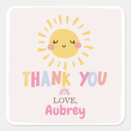 我々のリトルサンシャイン誕生日サンキュー スクエアシール