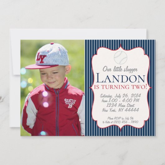 我々のリトルスラッガーベースボールパーティの招待状 招待状 (正面)
