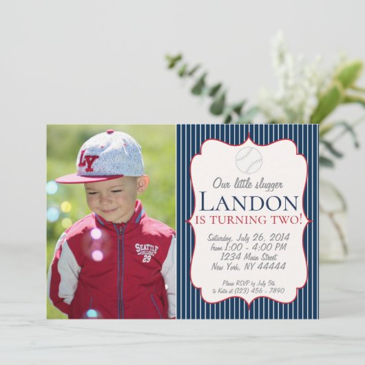 我々のリトルスラッガーベースボールパーティの招待状 招待状 (スタンド正面)