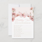 我々のリトルバタフライピンクガールズ誕生日トリビア ノートカード (正面)