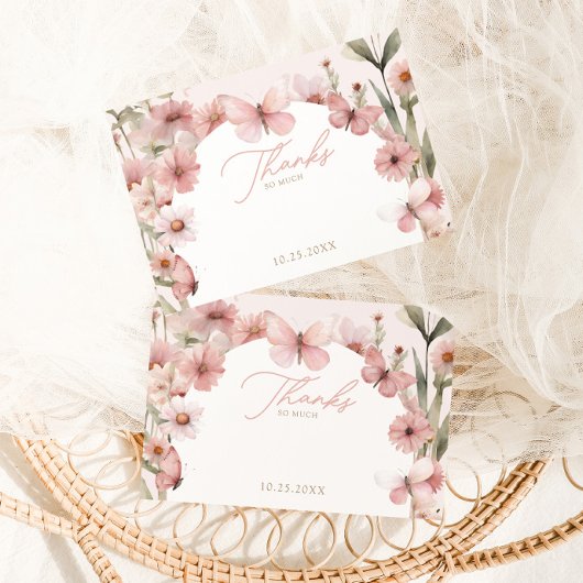 我々のリトルバタフライピンクガールズ誕生日 サンキューカード