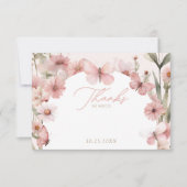 我々のリトルバタフライピンクガールズ誕生日 サンキューカード (正面)