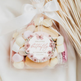 我々のリトルバタフライピンクガールズ誕生日 ラウンドシール