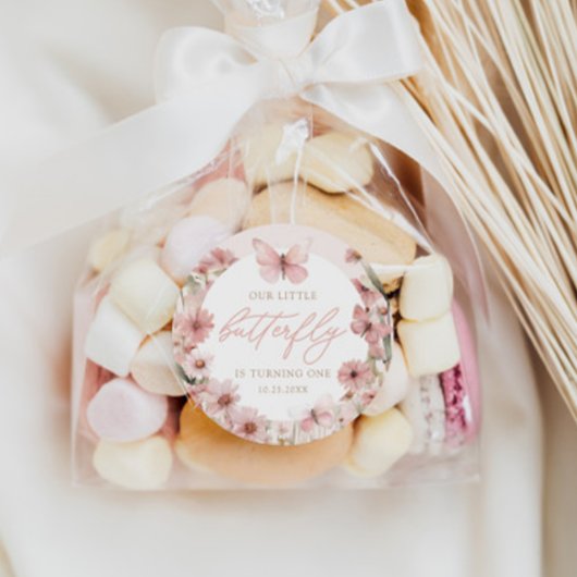 我々のリトルバタフライピンクガールズ誕生日 ラウンドシール