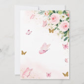 我々のリトルバタフライピンクフローラ誕生日 招待状 (裏面)