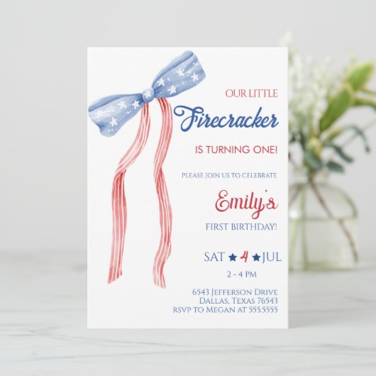 我々のリトルファイクラッカーボウ誕生日 招待状 (スタンド正面)