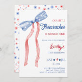 我々のリトルファイクラッカーボウ誕生日 招待状 (正面/裏面)