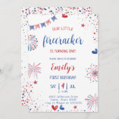 我々のリトルファイクラッカー誕生日 招待状 (正面/裏面)