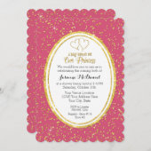 我々のリトルプリンセス《写真》ぼけ味スパークルグリッター紙吹雪 招待状 (正面/裏面)