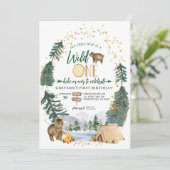 我々のリトルベアはワイルドワン誕生日招待状 招待状 (スタンド正面)