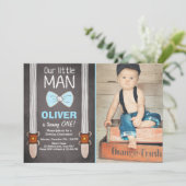 我々のリトルマン誕生日招待状ボーボウタイ 招待状 (スタンド正面)