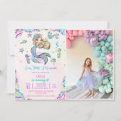 我々のリトルマーメイド6th誕生日マーメイドパーティー 招待状 (正面)