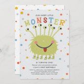 我々のリトルモンスター誕生日 招待状 (正面/裏面)