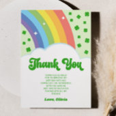 我々のリトルラッキーチャームレインボーバースデーパーティー サンキューカード