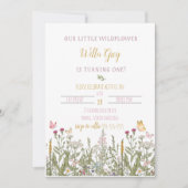 我々のリトルワイルドフラワーファースト誕生日招待状 招待状 (正面)