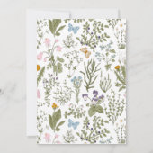 我々のリトルワイルドフラワーファースト誕生日招待状 招待状 (裏面)