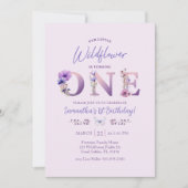 我々のリトルワイルドフラワーファースト誕生日招待状 招待状 (正面)