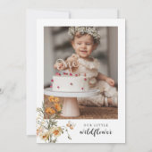 我々のリトルワイルドフラワーファースト誕生日招待状 招待状 (裏面)