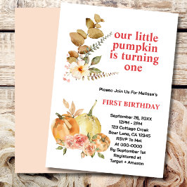 我々のリトル・カボチャは緑の写真を一つ回している 招待状