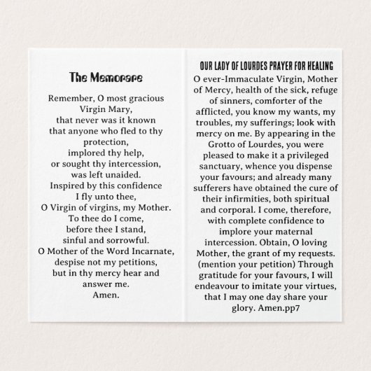 我々のルルド祈カード (内部フラット)