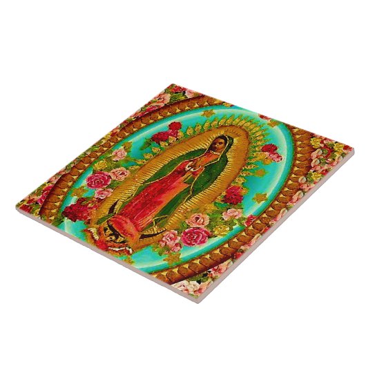 我々のレディーグアダループメキシコ聖ヴァージンマリア タイル (側面)