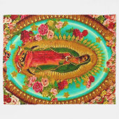 我々のレディーグアダループメキシコ聖ヴァージンマリア フリースブランケット (正面(横))