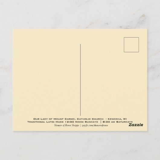 我々のレディ・オブ・山カーメル伝統的ラテンマス ポストカード (裏面)